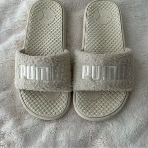 Cream Puma Slides